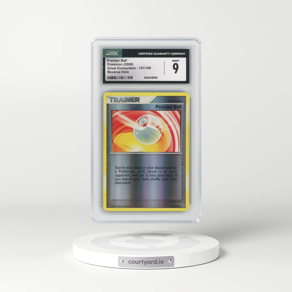 2008 Great Encounters #101/106 Premier Ball - Reverse Holo (CGC 9 MINT)