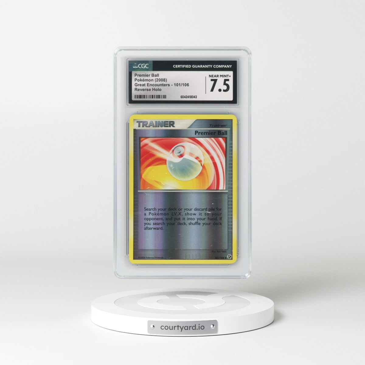 2008 Great Encounters #101/106 Premier Ball - Reverse Holo (CGC 7.5 NM+)