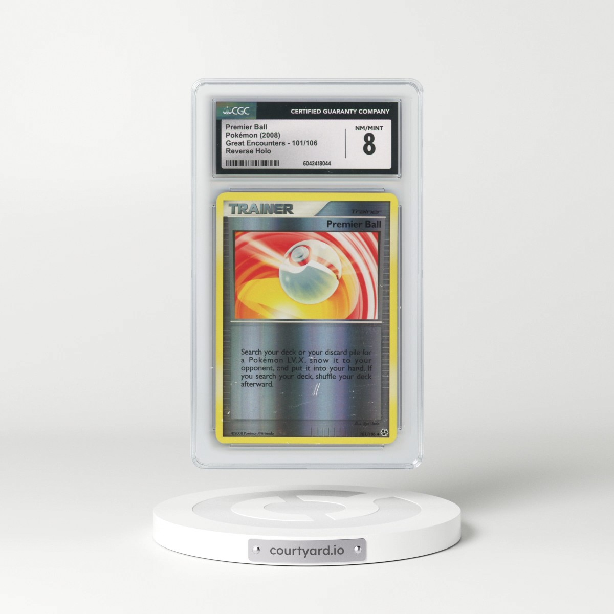 2008 Great Encounters #101/106 Premier Ball - Reverse Holo (CGC 8 NM-MT)