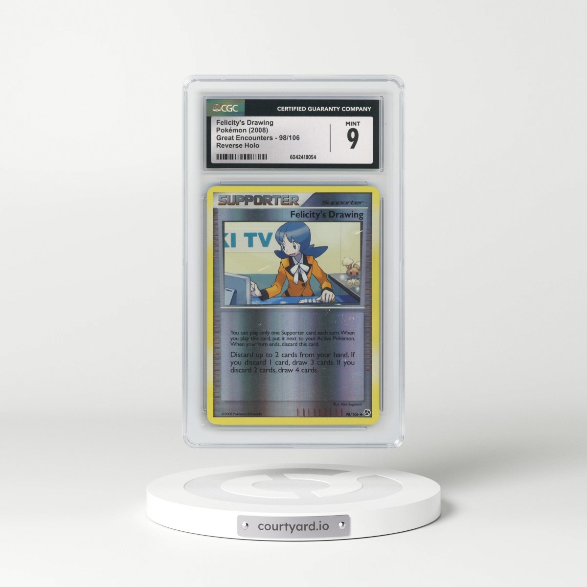 2008 Great Encounters #98/106 Felicity's Drawing - Reverse Holo (CGC 9 MINT)