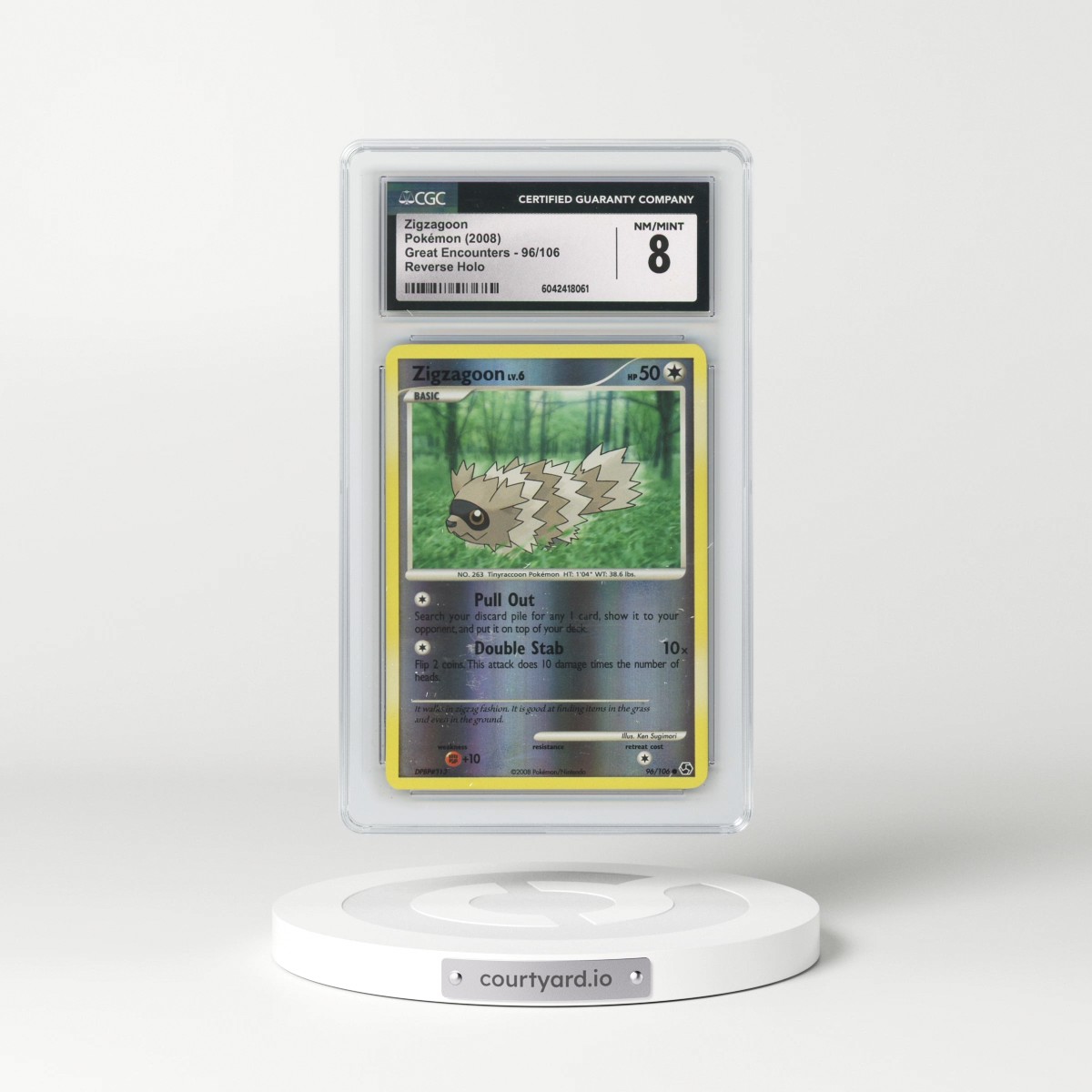 2008 Great Encounters #96/106 Zigzagoon - Reverse Holo (CGC 8 NM-MT)