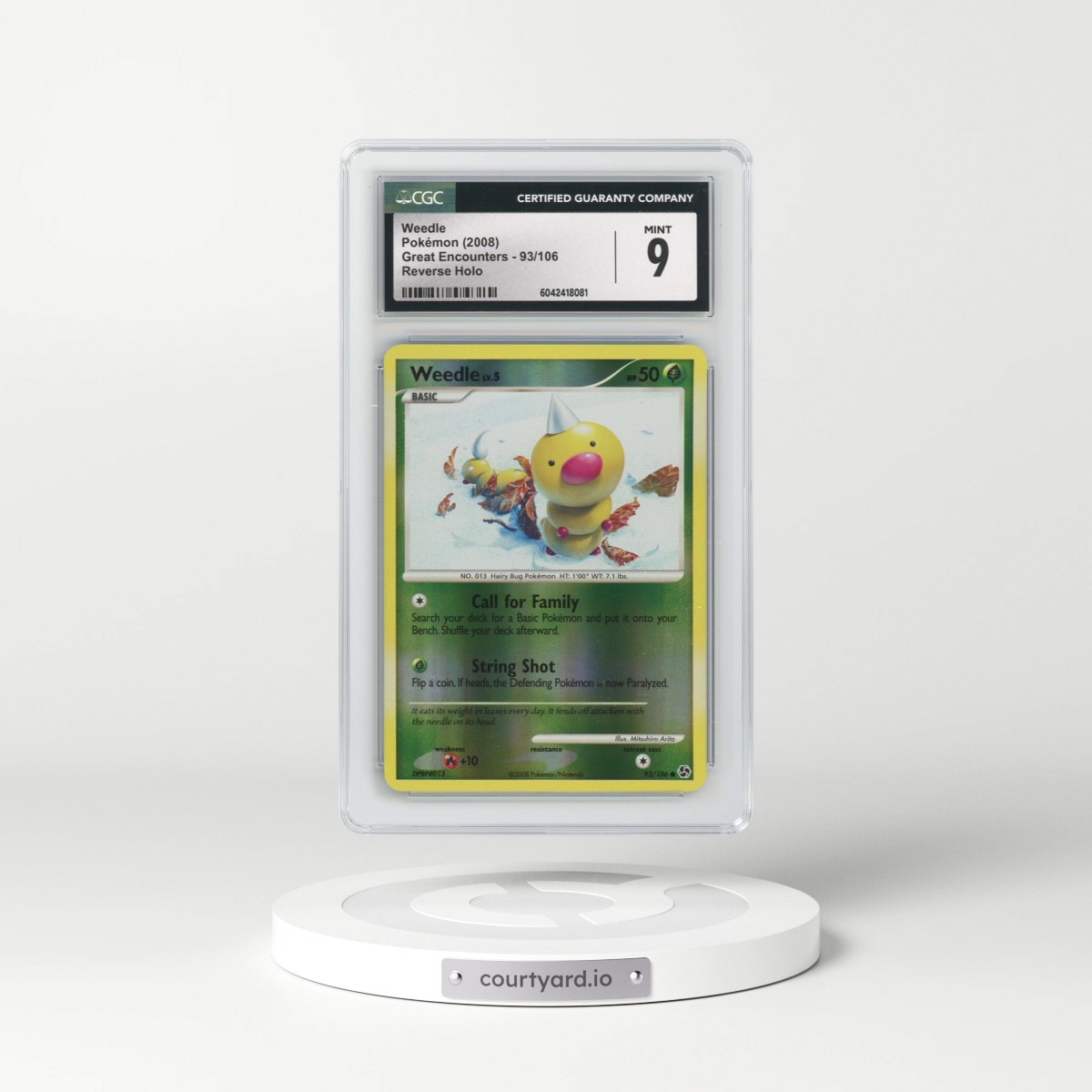 2008 Great Encounters #93/106 Weedle - Reverse Holo (CGC 9 MINT)