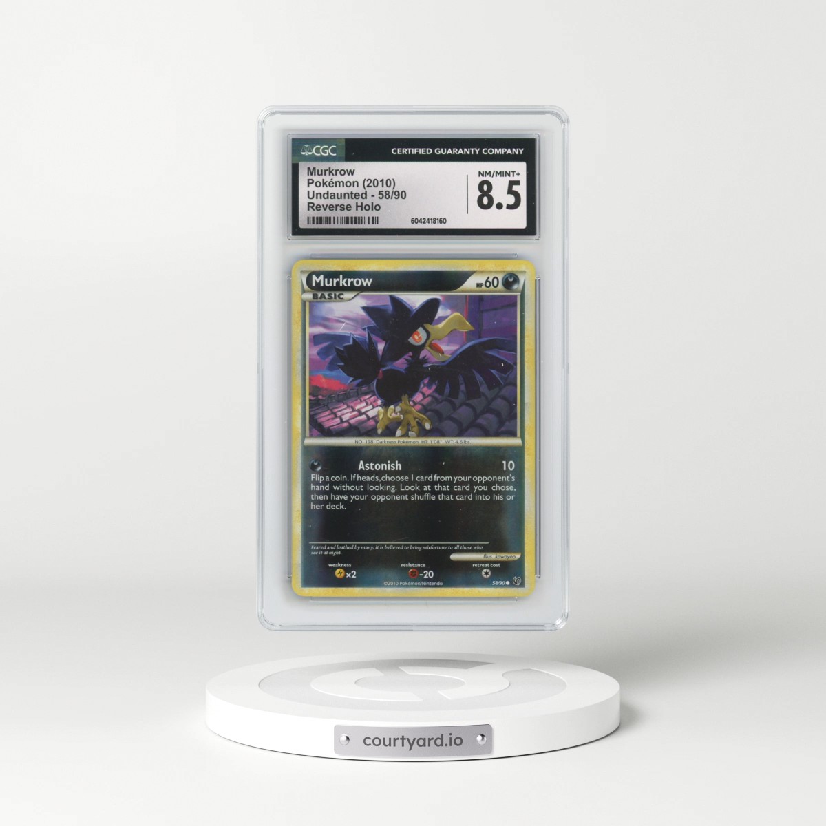 2010 Undaunted #58/90 Murkrow - Reverse Holo (CGC 8.5 NM-MT+)