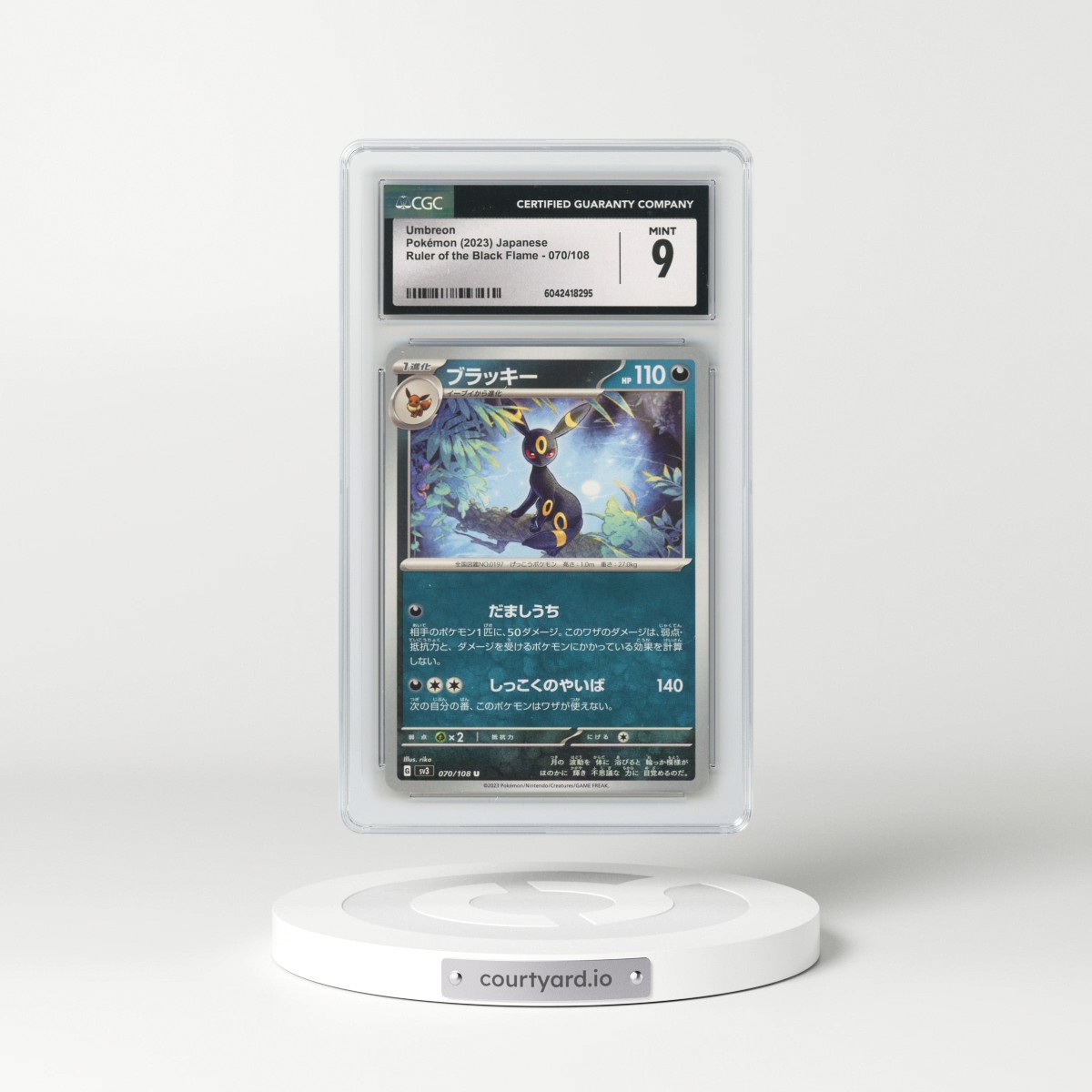 2023 Pokémon SV3-Ruler of the Black Flame #070 Umbreon (CGC 9 MINT)