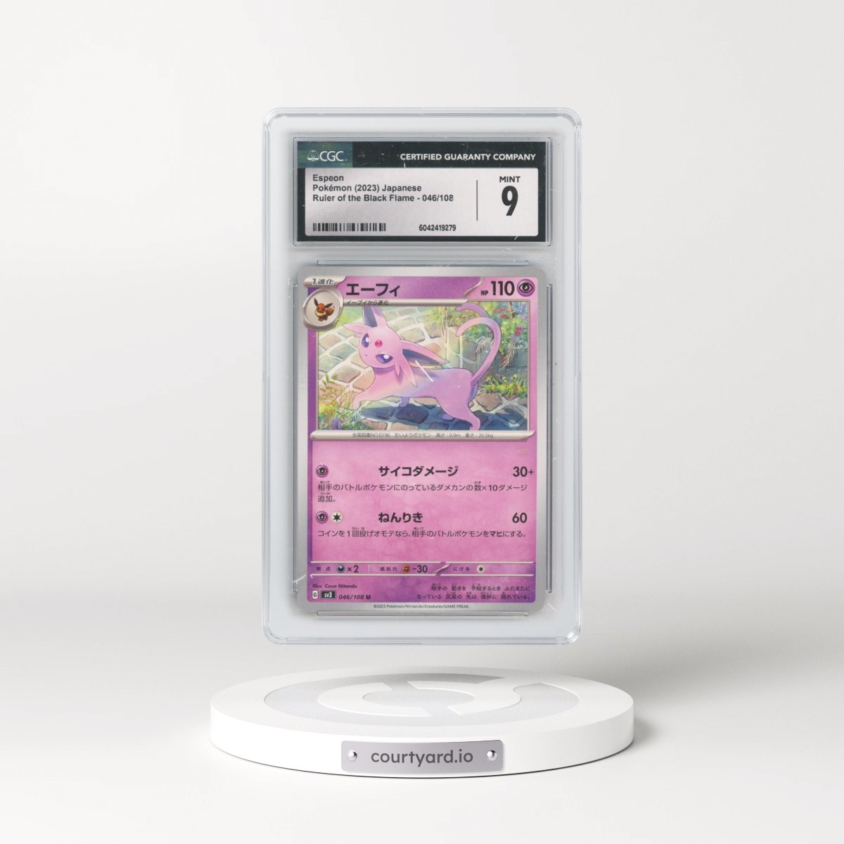 2023 Ruler of the Black Flame #046/108 Espeon (CGC 9 MINT)