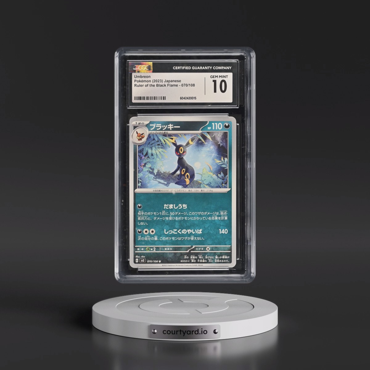 2023 Ruler of the Black Flame #070/108 Umbreon (CGC 10 GEM MINT)
