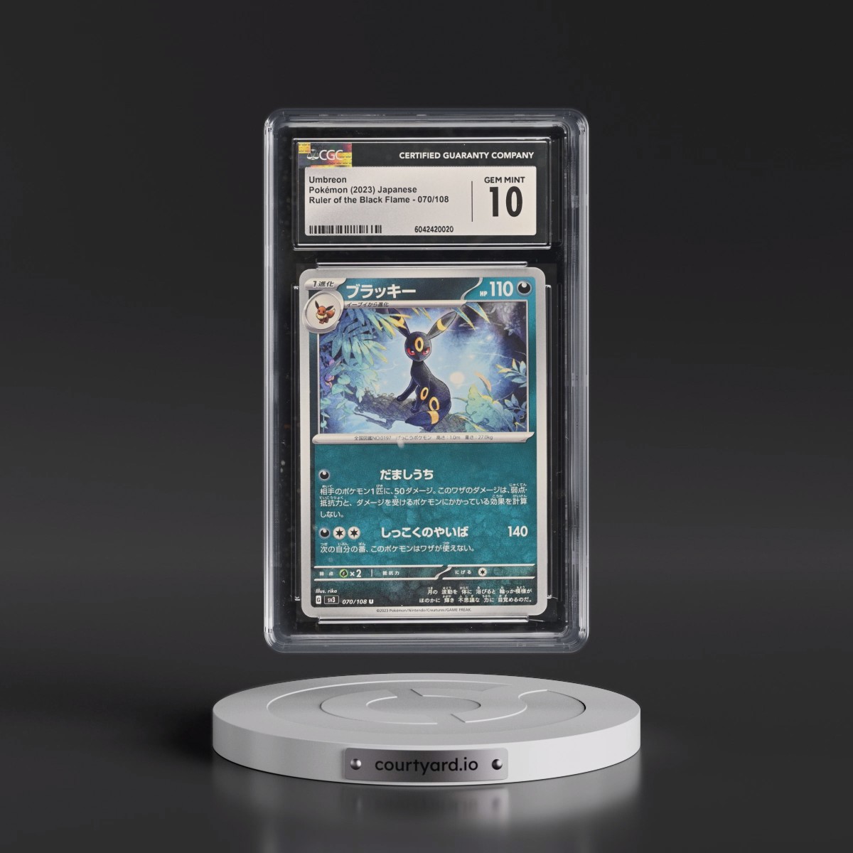 2023 Ruler of the Black Flame #070/108 Umbreon (CGC 10 GEM MINT)