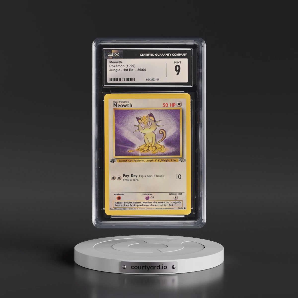 1999 Jungle #56/64 Meowth - 1st Edition 1st Edition (CGC 9 MINT)