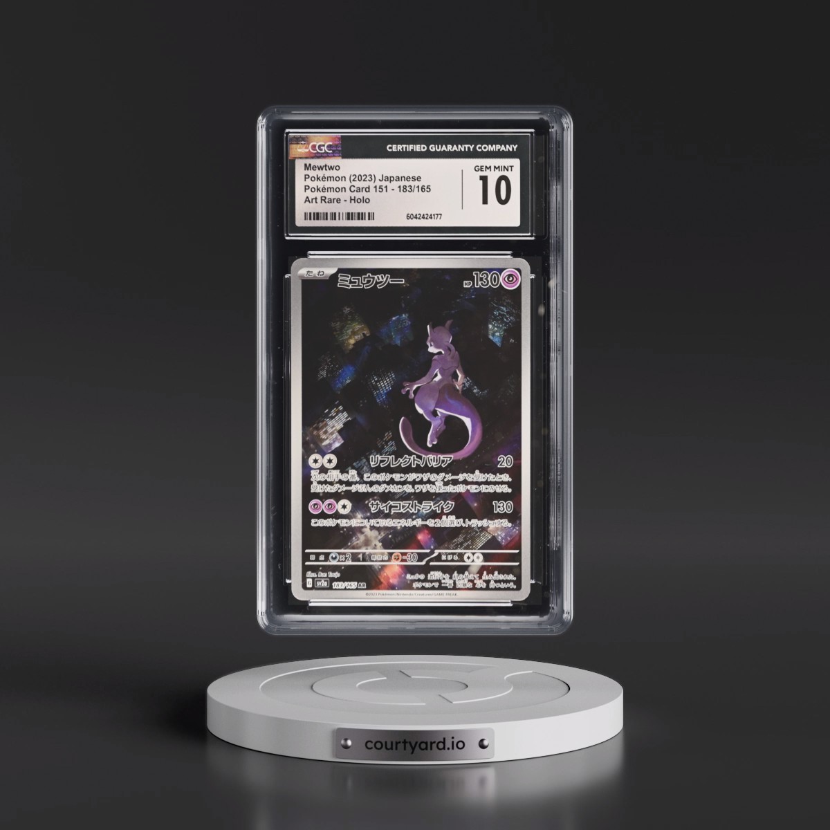 2023 Pokémon Card 151 #183/165 Mewtwo - Art Rare Holo (CGC 10 GEM MINT)