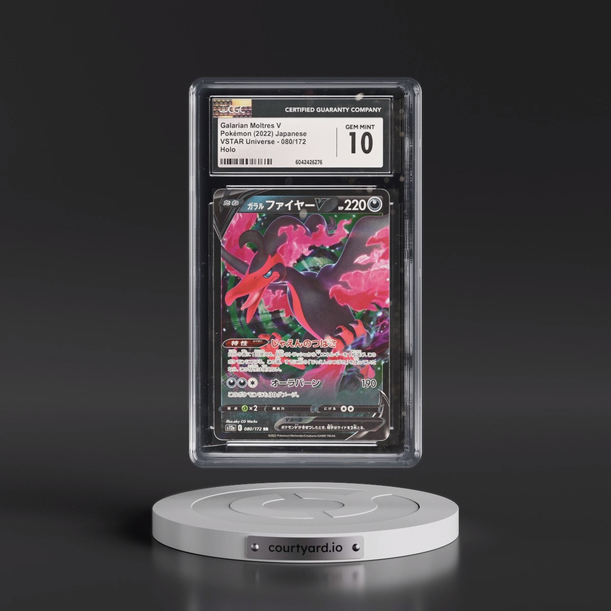 2022 VSTAR Universe #080/172 Galarian Moltres V - Holo (CGC 10 GEM MINT)