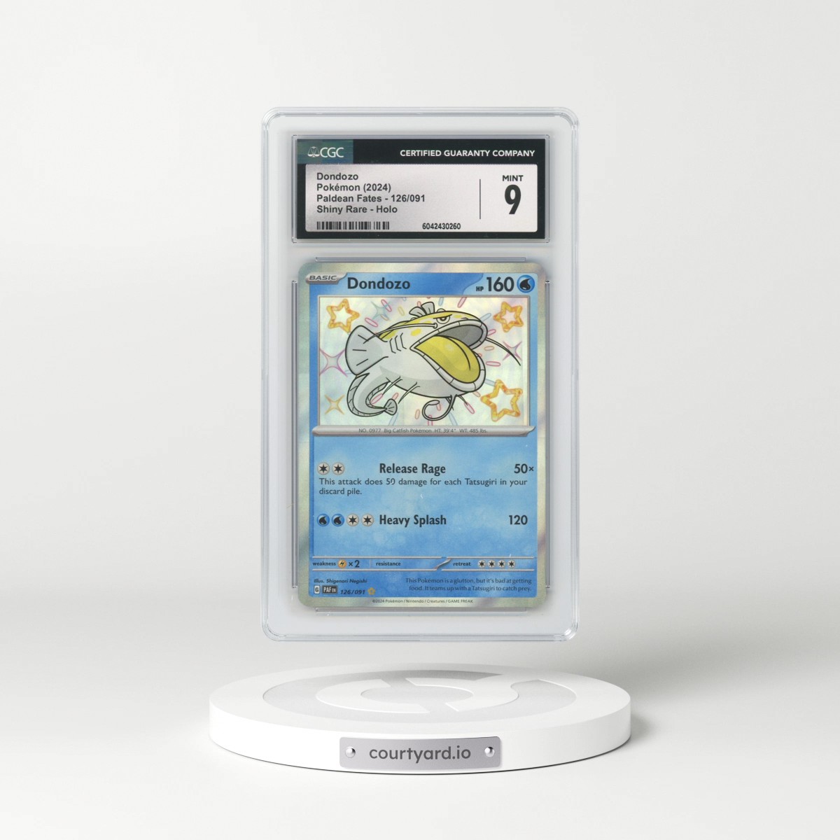 2024 Pokémon Paf EN-Paldean Fates #126 Dondozo - Shiny Rare (CGC 9 MINT)