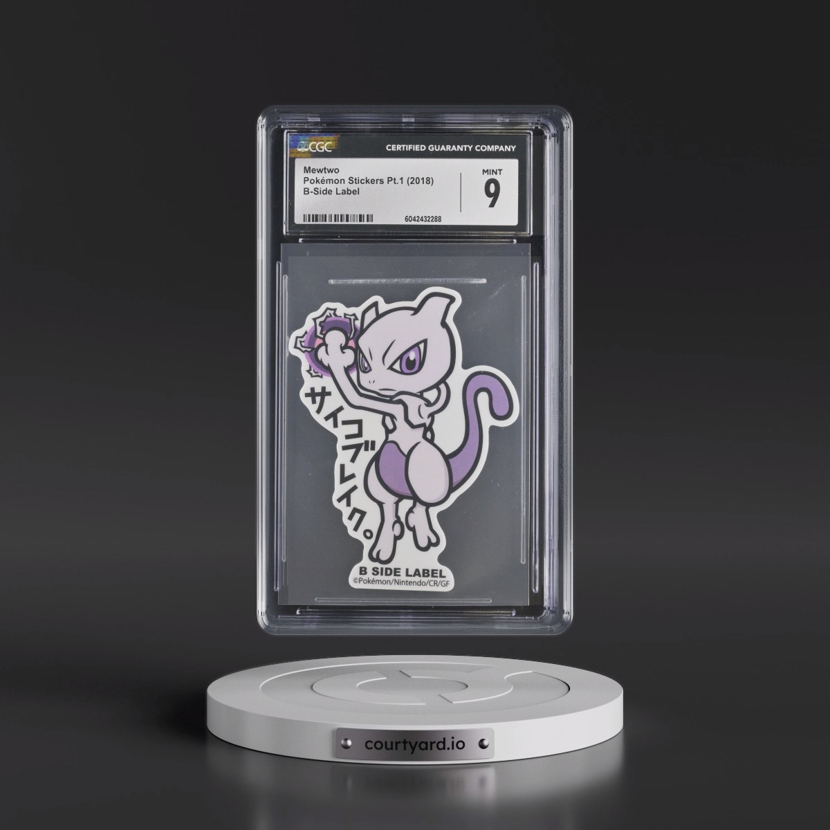 2018 Pokémon Stickers Pt.1 (2018 B-Side Label) - Japanese Mewtwo (CGC 9 MINT)