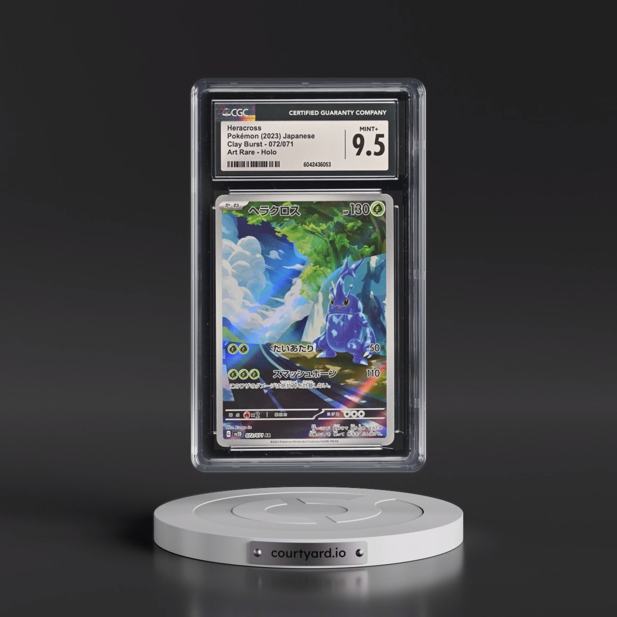 2023 Pokémon Sv2d-Clay Burst #072 Heracross - Art Rare (CGC 9.5 MINT+)