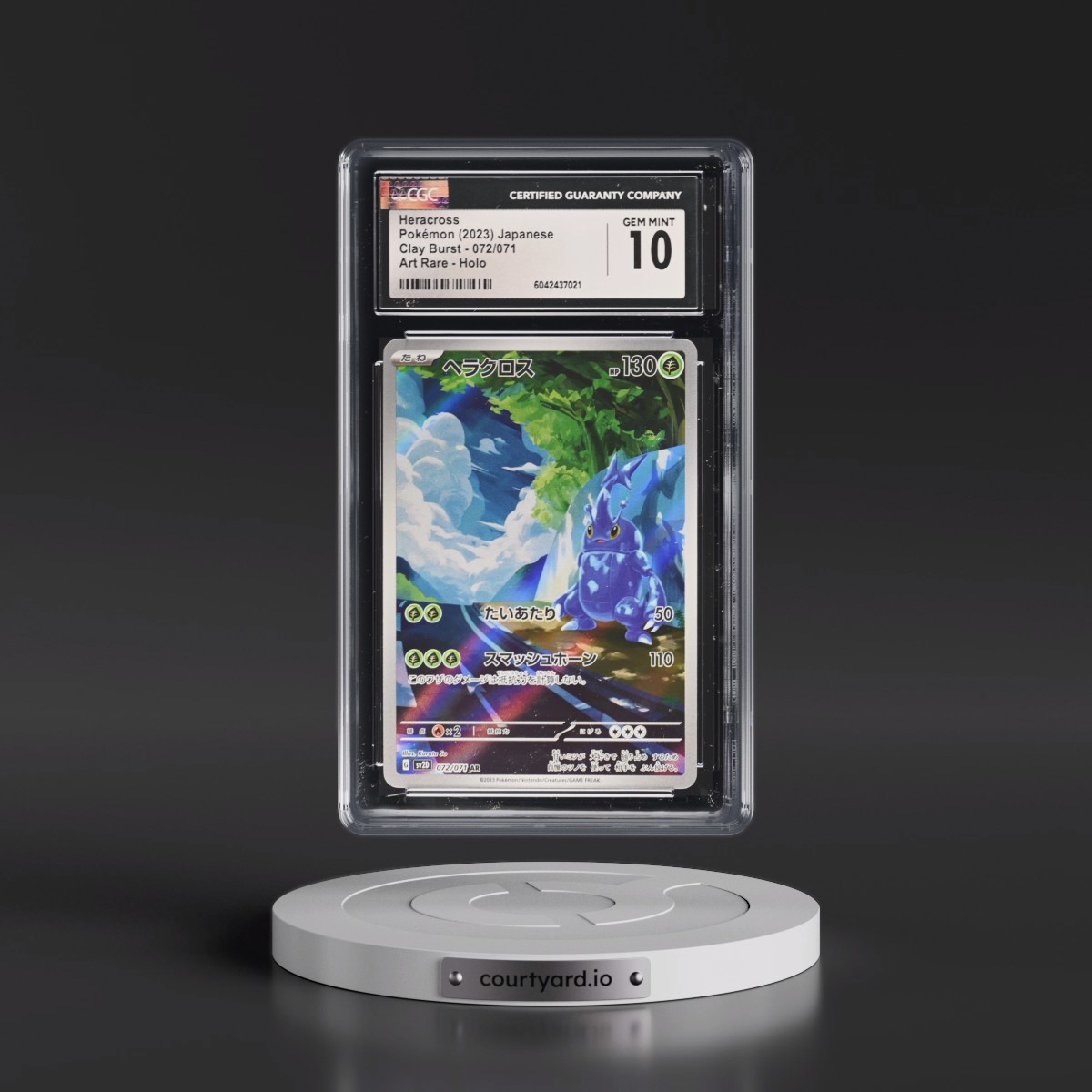 2023 Pokémon Sv2d-Clay Burst #072 Heracross - Art Rare (CGC 10 GEM MINT)