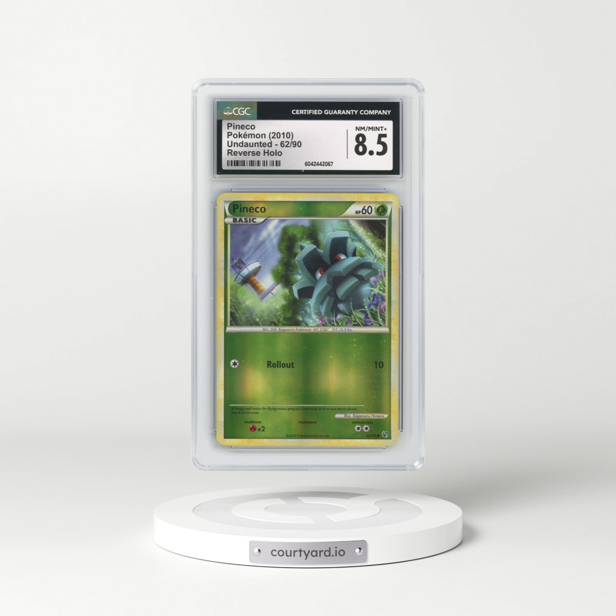 2010 Undaunted #62/90 Pineco - Reverse Holo (CGC 8.5 NM-MT+)