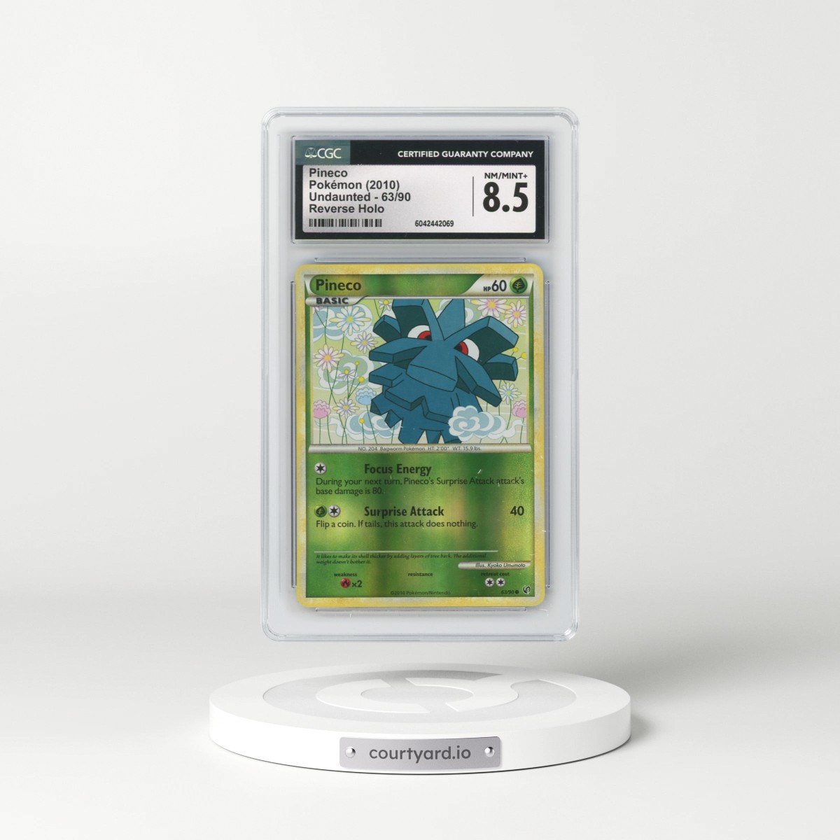 2010 Undaunted #63/90 Pineco - Reverse Holo (CGC 8.5 NM-MT+)