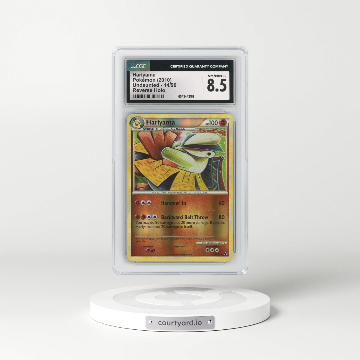 2010 Undaunted #14/90 Hariyama - Reverse Holo (CGC 8.5 NM-MT+)