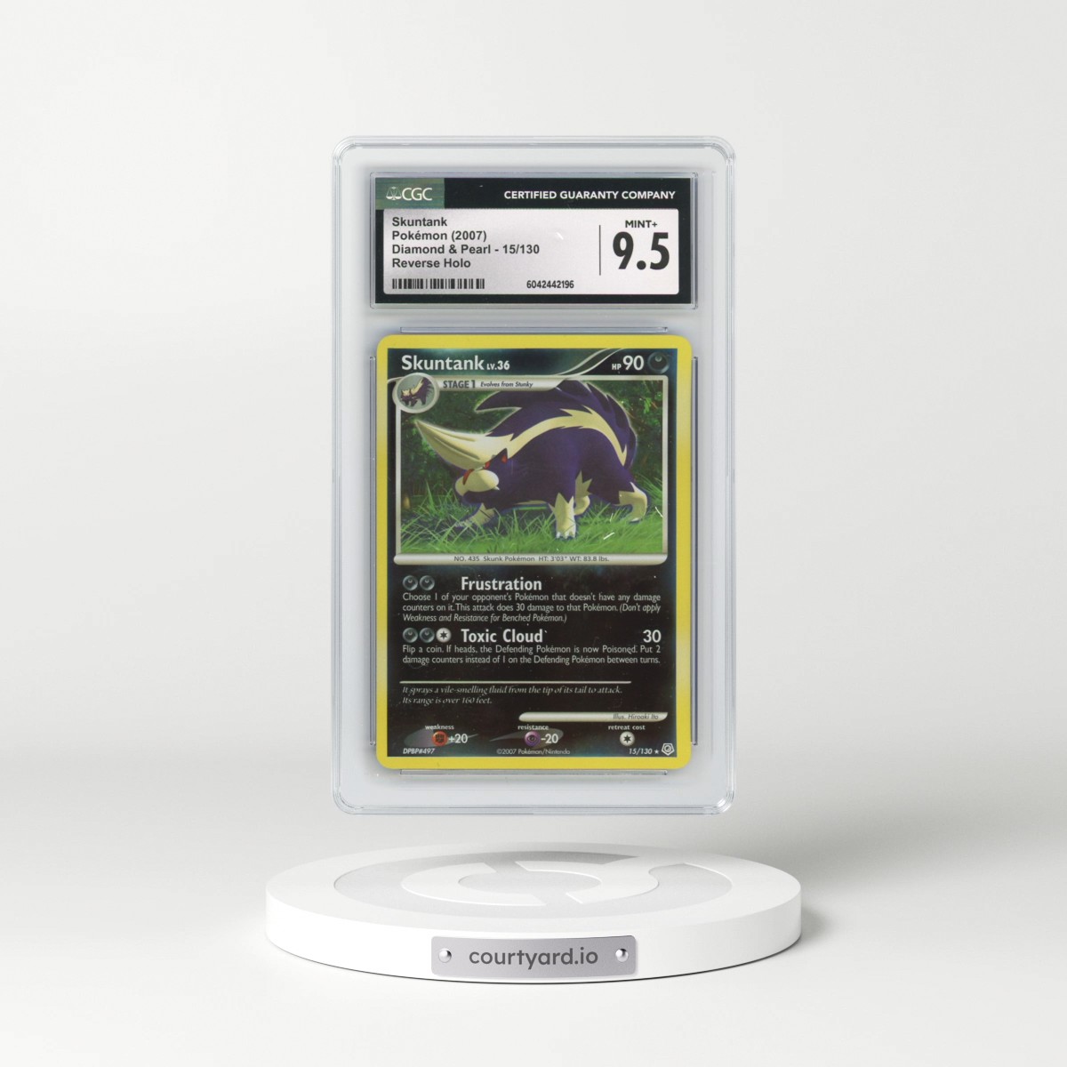 2007 Diamond & Pearl #15/130 Skuntank - Reverse Holo (CGC 9.5 MINT+)