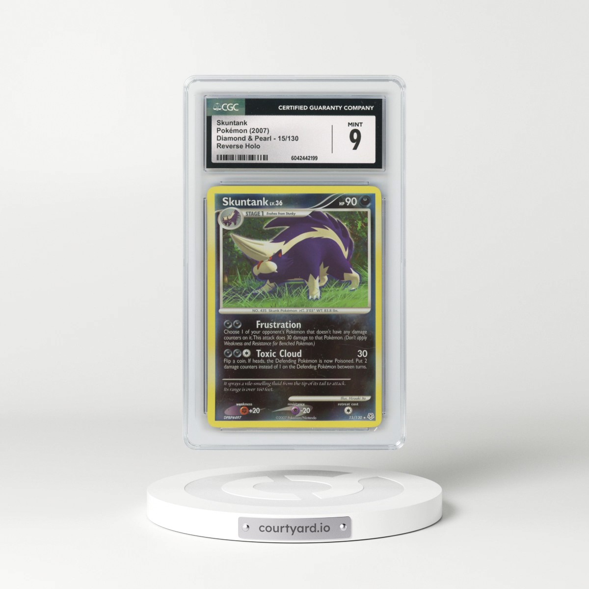 2007 Diamond & Pearl #15/130 Skuntank - Reverse Holo (CGC 9 MINT)
