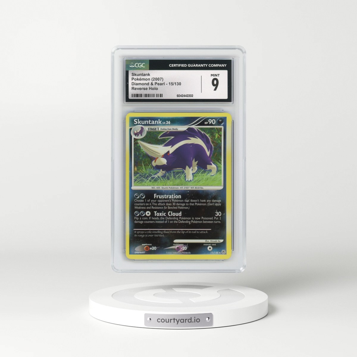 2007 Diamond & Pearl #15/130 Skuntank - Reverse Holo (CGC 9 MINT)