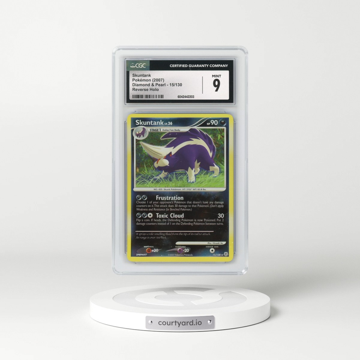 2007 Diamond & Pearl #15/130 Skuntank - Reverse Holo (CGC 9 MINT)