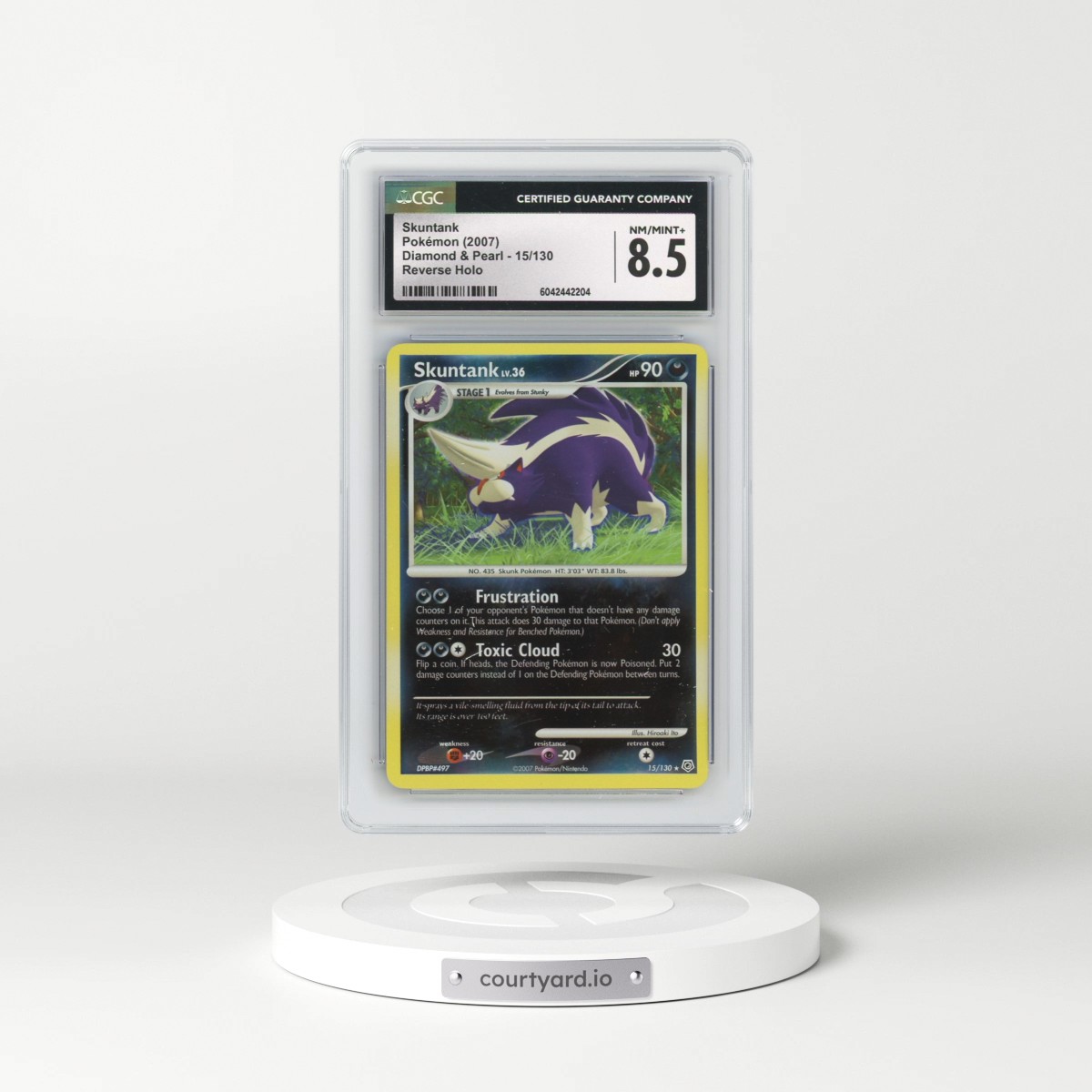 2007 Diamond & Pearl #15/130 Skuntank - Reverse Holo (CGC 8.5 NM-MT+)