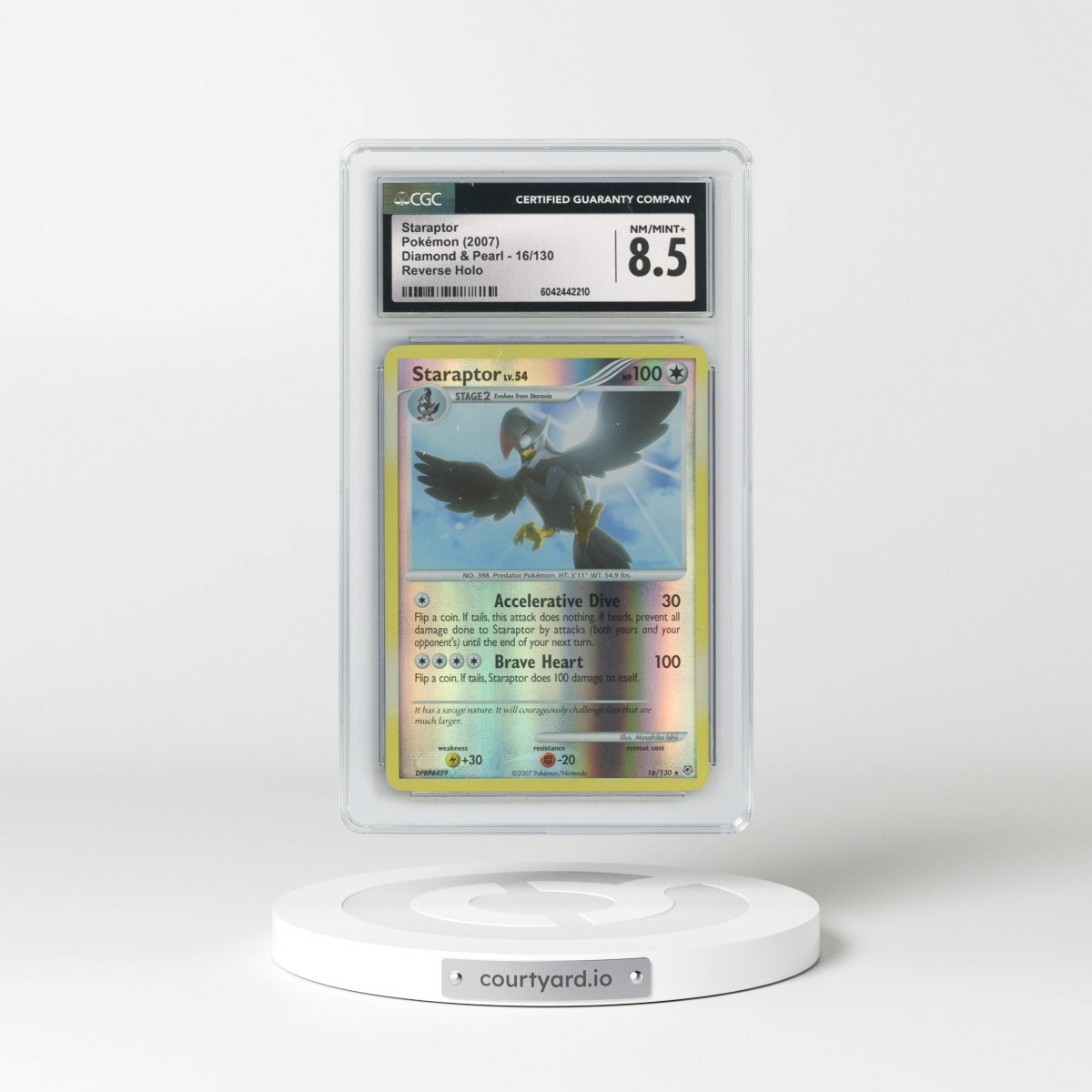 2007 Diamond & Pearl #16/130 Staraptor - Reverse Holo (CGC 8.5 NM-MT+)