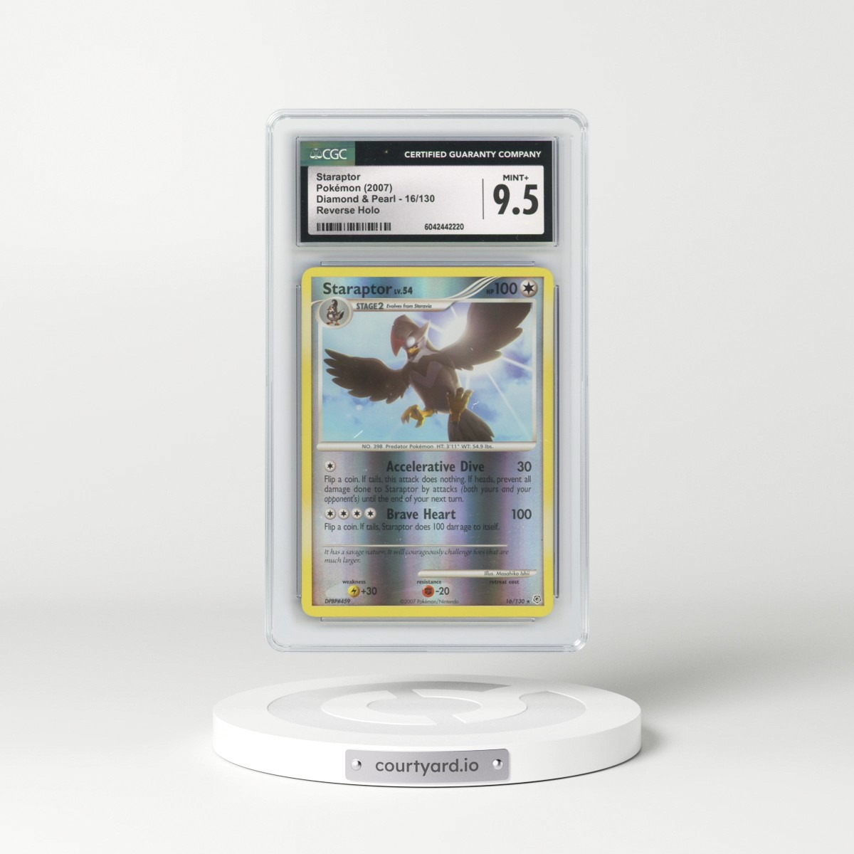 2007 Diamond & Pearl #16/130 Staraptor - Reverse Holo (CGC 9.5 MINT+)