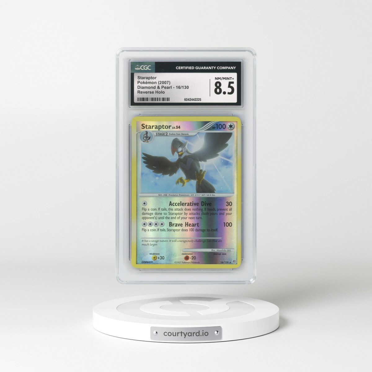 2007 Diamond & Pearl #16/130 Staraptor - Reverse Holo (CGC 8.5 NM-MT+)