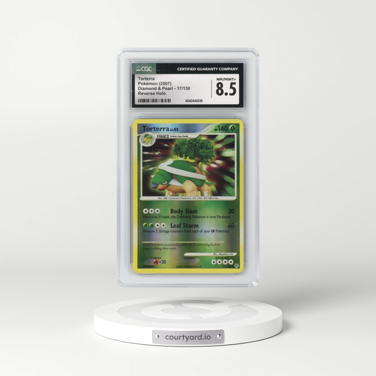 2007 Diamond & Pearl #17/130 Torterra - Reverse Holo (CGC 8.5 NM-MT+)