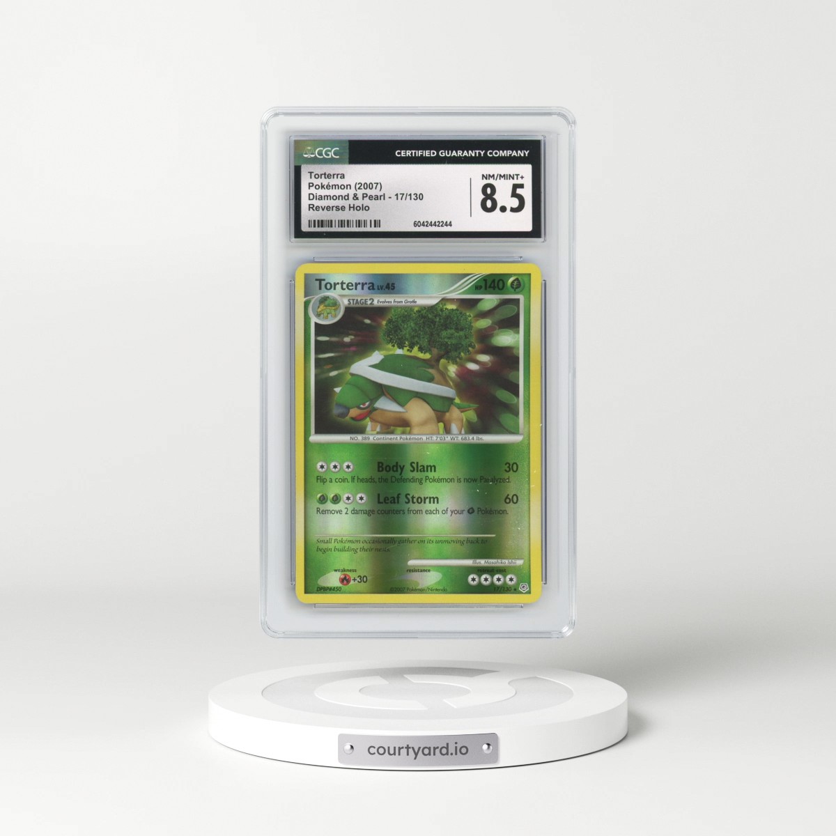 2007 Diamond & Pearl #17/130 Torterra - Reverse Holo (CGC 8.5 NM-MT+)