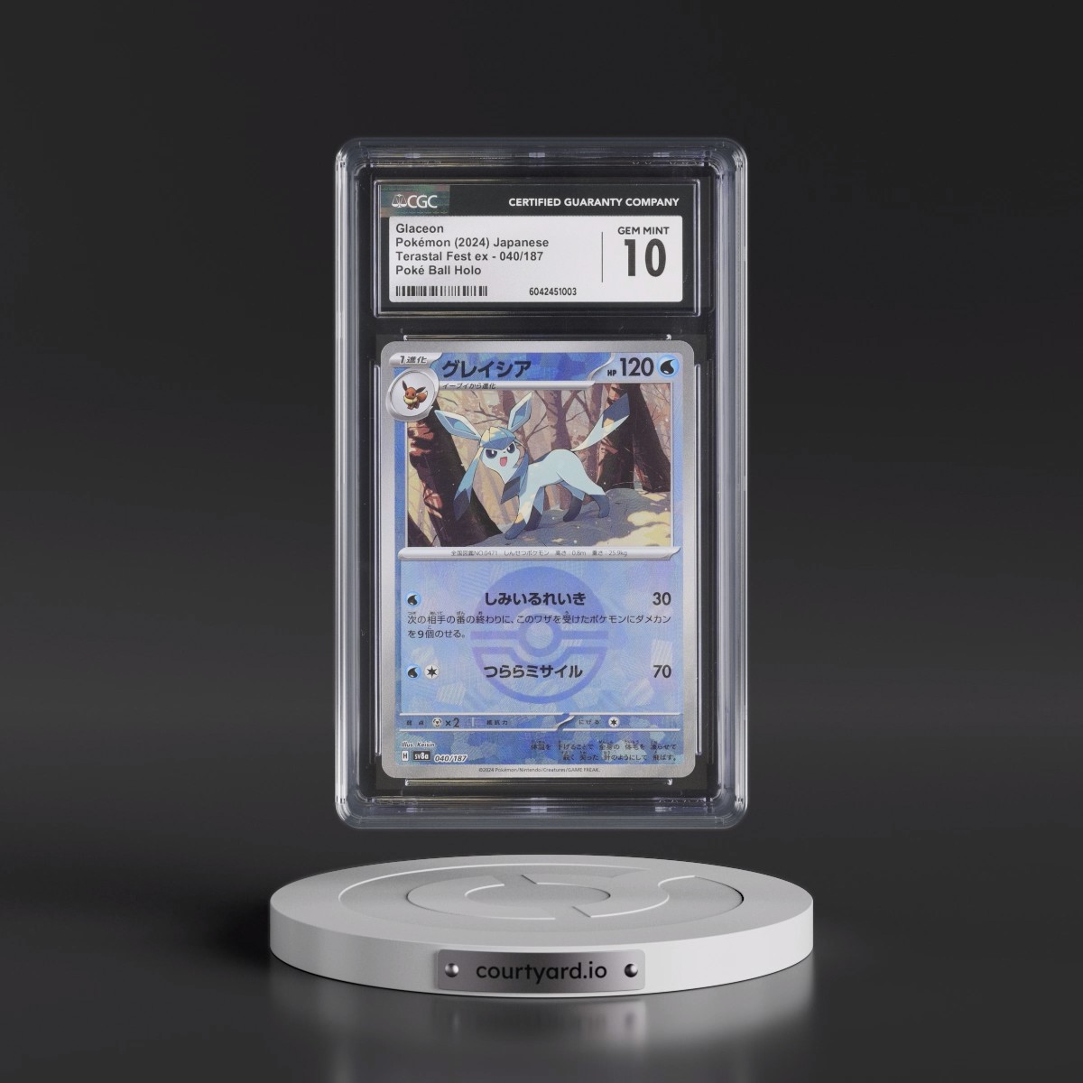 2024 High Class Pack: Terastal Fest ex - sv8a #040/187 Glaceon - Poké Ball Holo (CGC 10 GEM MINT)