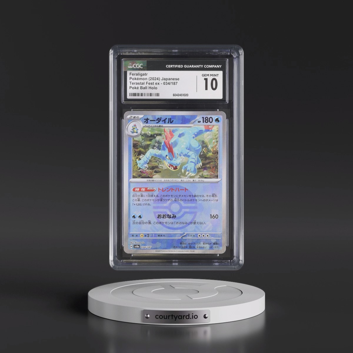 2024 High Class Pack: Terastal Fest ex - sv8a #034/187 Feraligatr - Poké Ball Holo (CGC 10 GEM MINT)