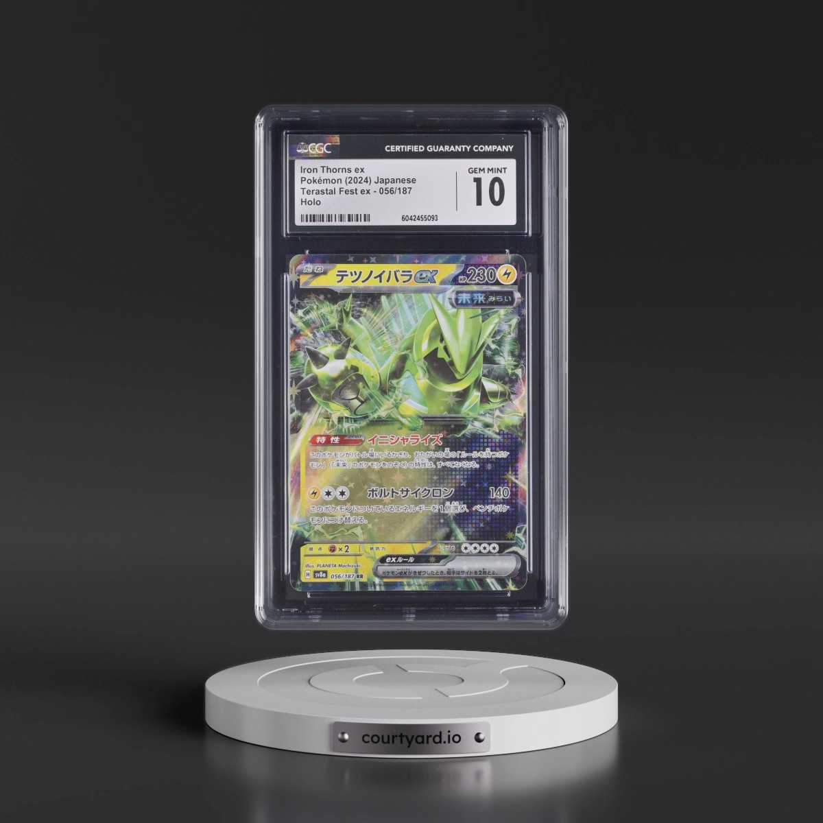 2024 High Class Pack: Terastal Fest ex - sv8a #056/187 Iron Thorns ex - Holo (CGC 10 GEM MINT)