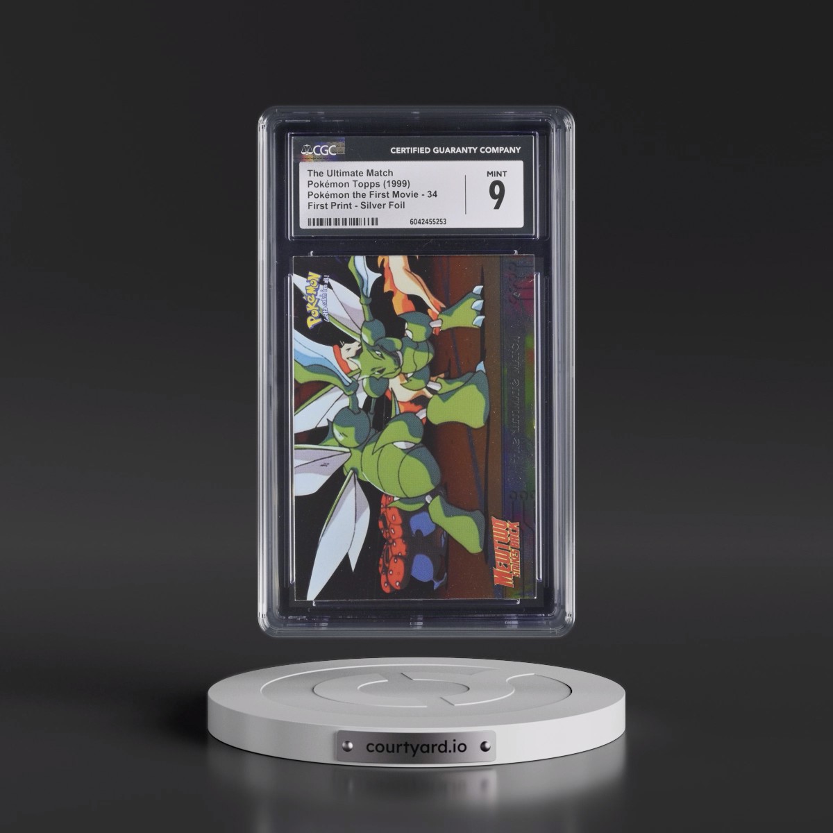 1999 Pokémon the First Movie #34 The Ultimate Match - First Print (Blue Topps Logo) Silver Foil (CGC 9 MINT)