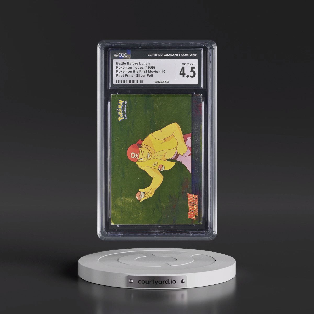 1999 Pokémon the First Movie #10 Battle Before Lunch - First Print (Blue Topps Logo) Silver Foil (CGC 4.5 VG-EX+)