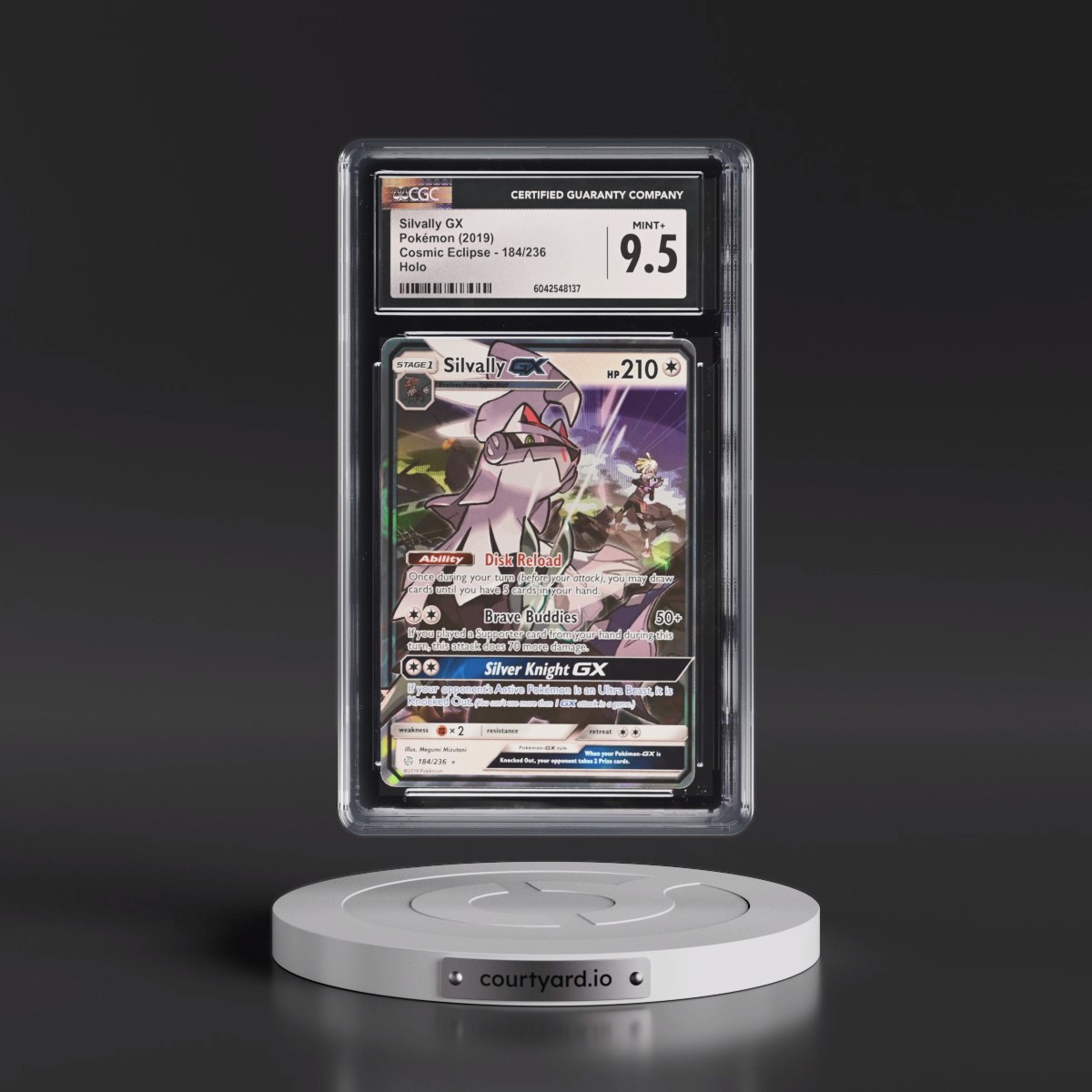 2019 Cosmic Eclipse #184/236 Silvally GX - Holo (CGC 9.5 MINT+)