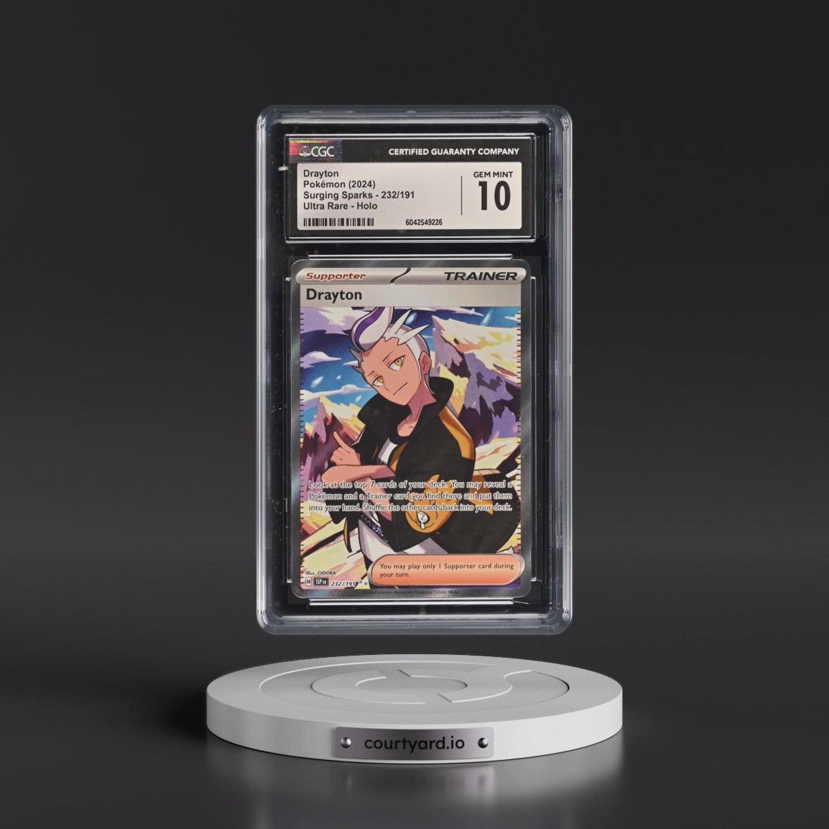2024 Surging Sparks - SSP EN #232/191 Drayton - Ultra Rare Holo (CGC 10 GEM MINT)