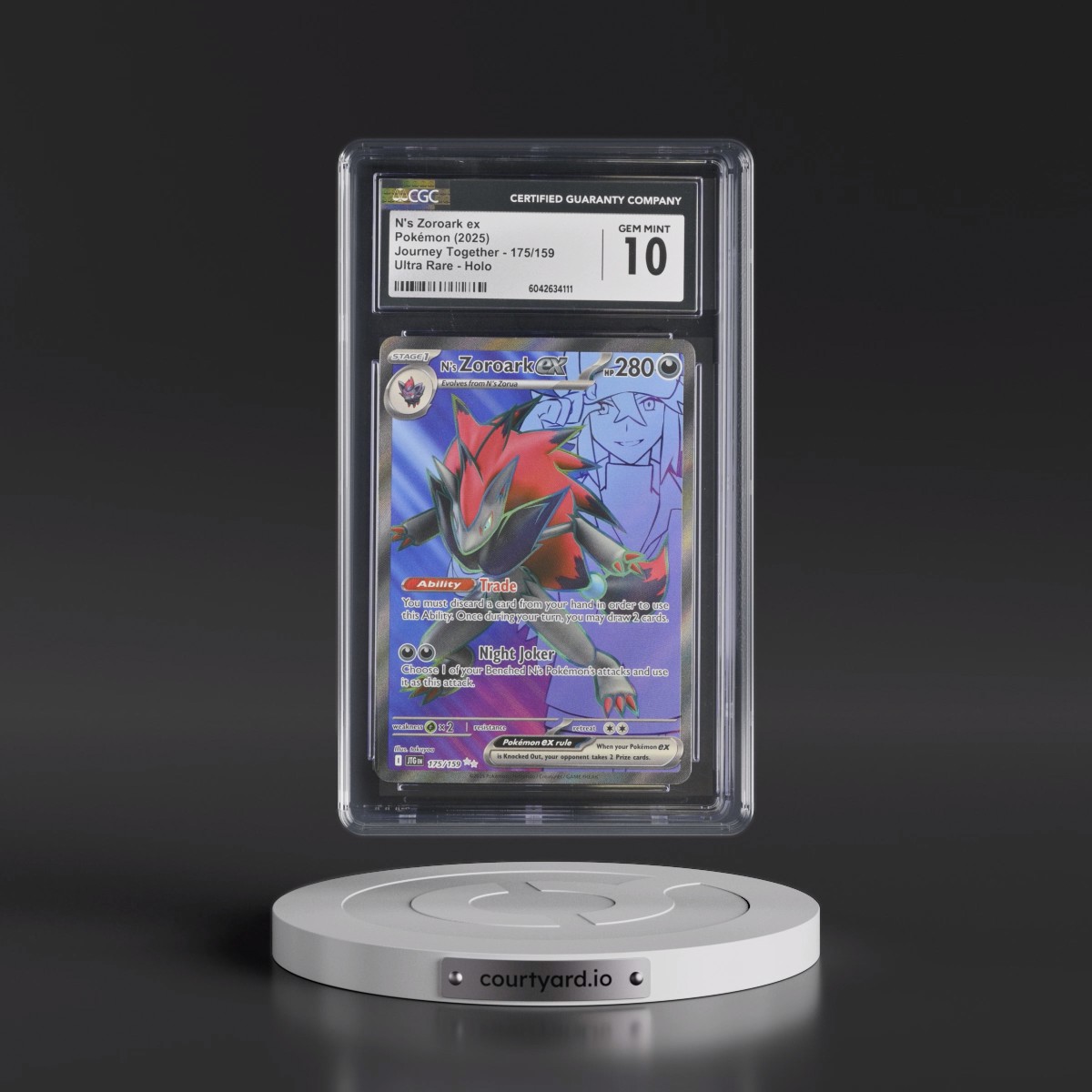 2024 Journey Together - JTG EN #175/159 N's Zoroark ex - Ultra Rare Holo (CGC 10 GEM MINT)