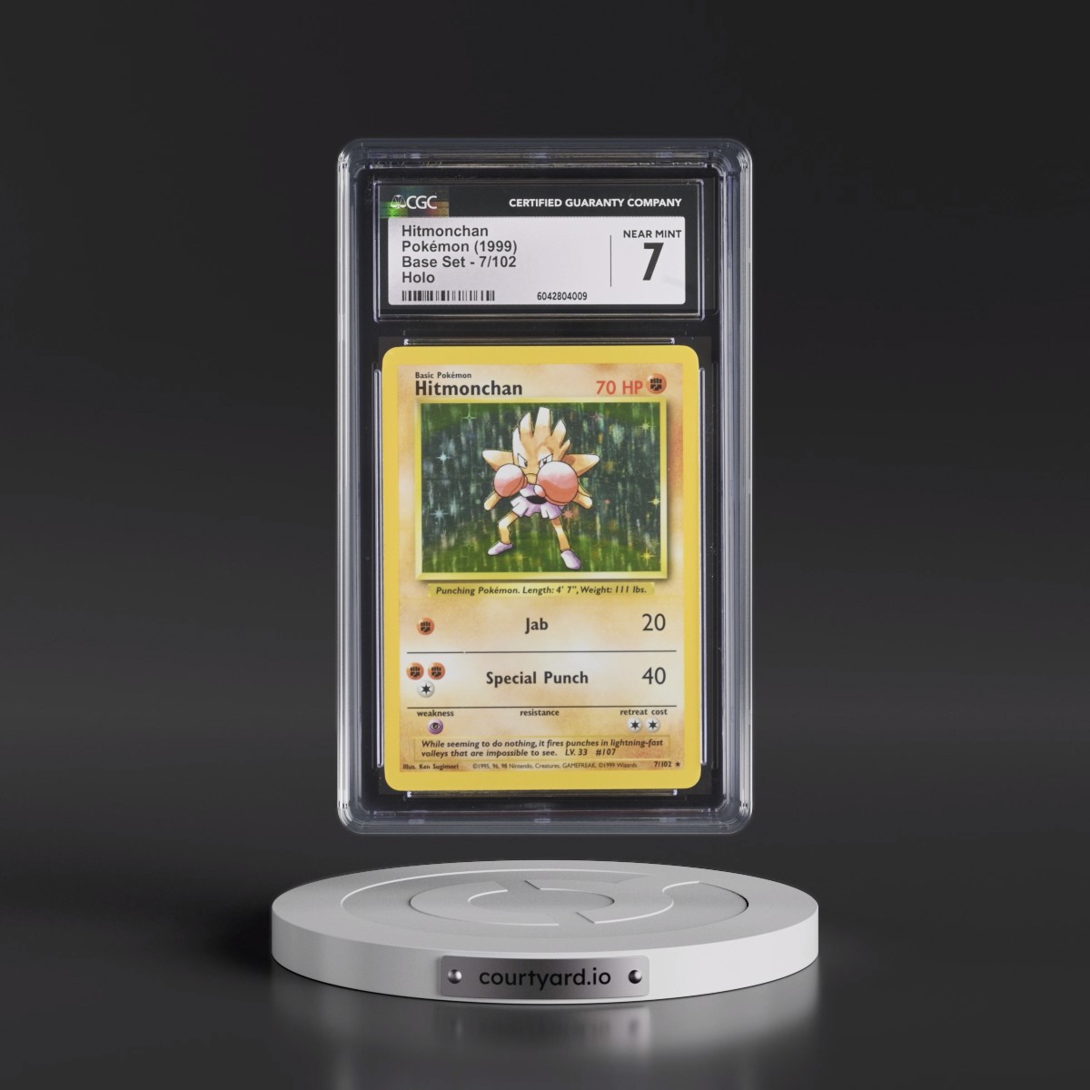 1999 Base Set #7/102 Hitmonchan - Holo (CGC 7 NM)