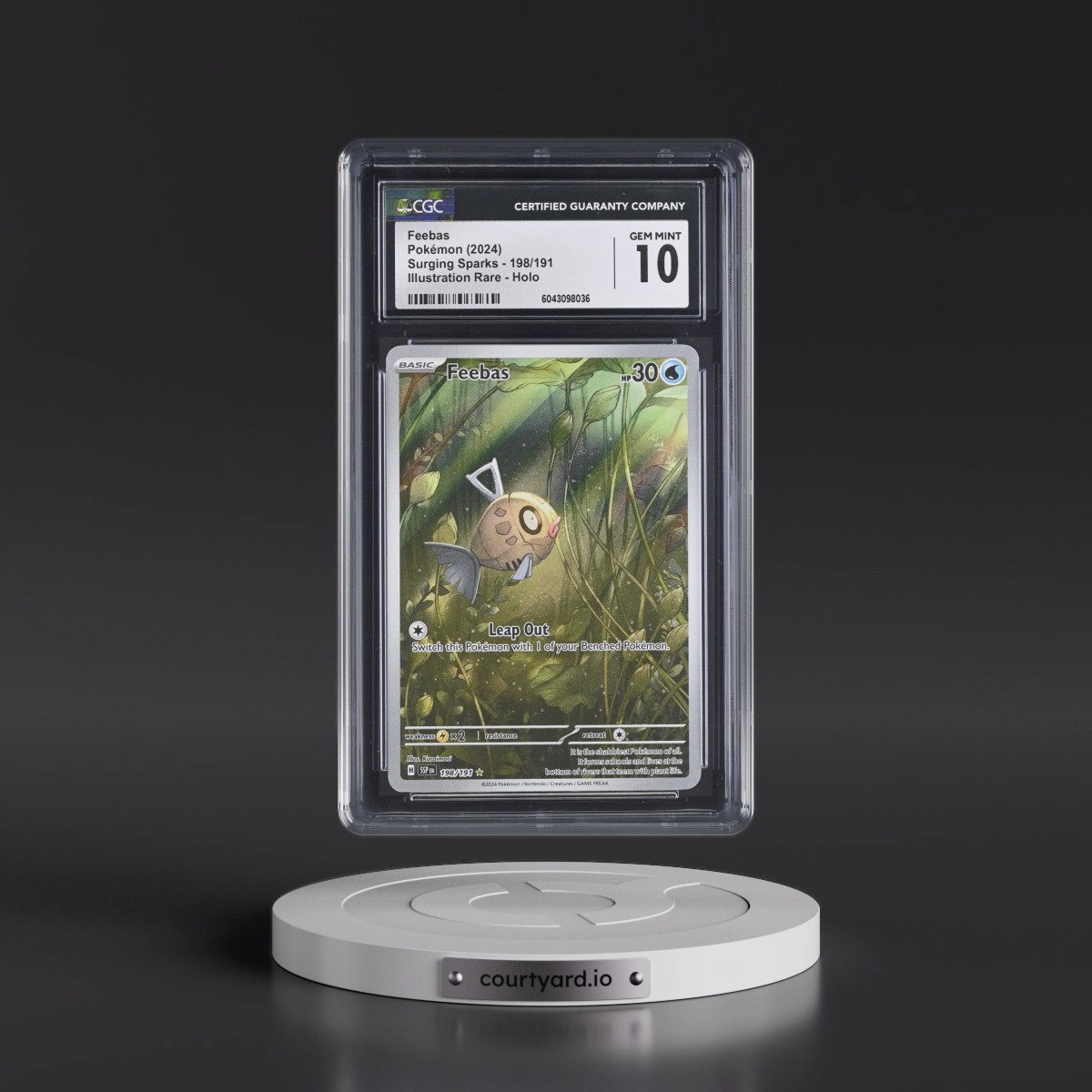 2024 Surging Sparks - SSP EN #198/191 Feebas - Illustration Rare Holo (CGC 10 GEM MINT)