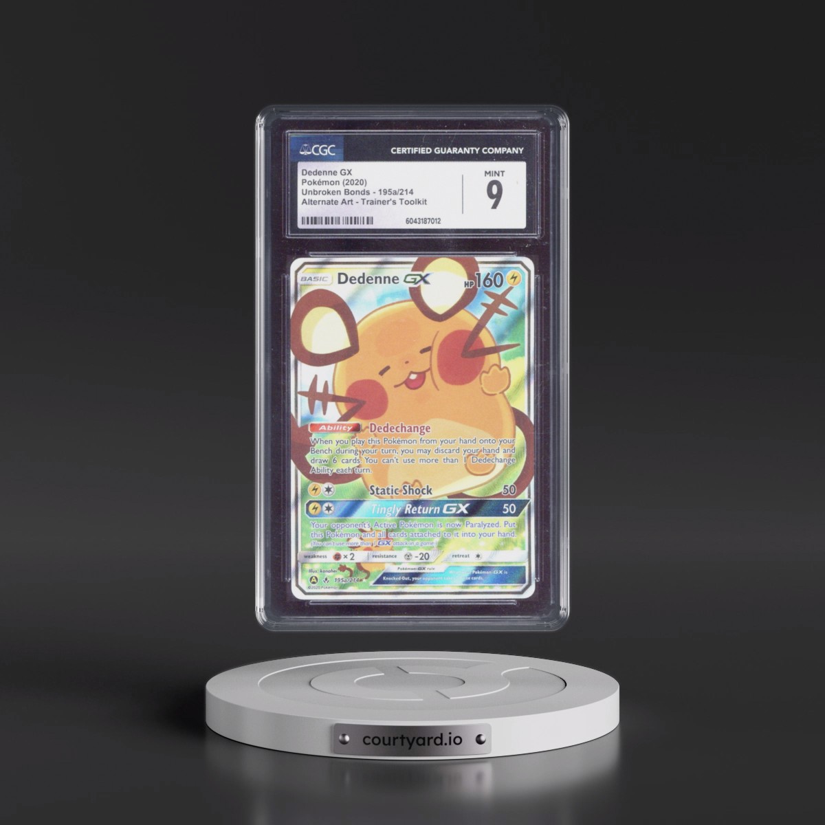 2019 Unbroken Bonds #195a/214 Dedenne GX - Trainer's Toolkit (Holo) (CGC 9 MINT)