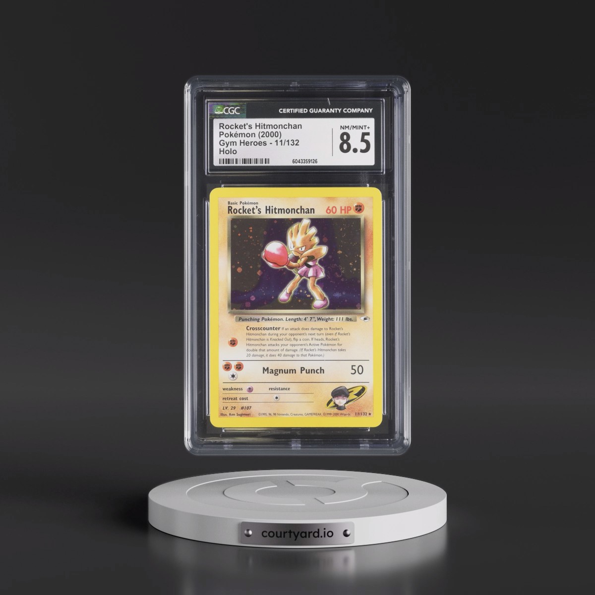 2000 Gym Heroes #11/132 Rocket's Hitmonchan - Holo (CGC 8.5 NM-MT+)