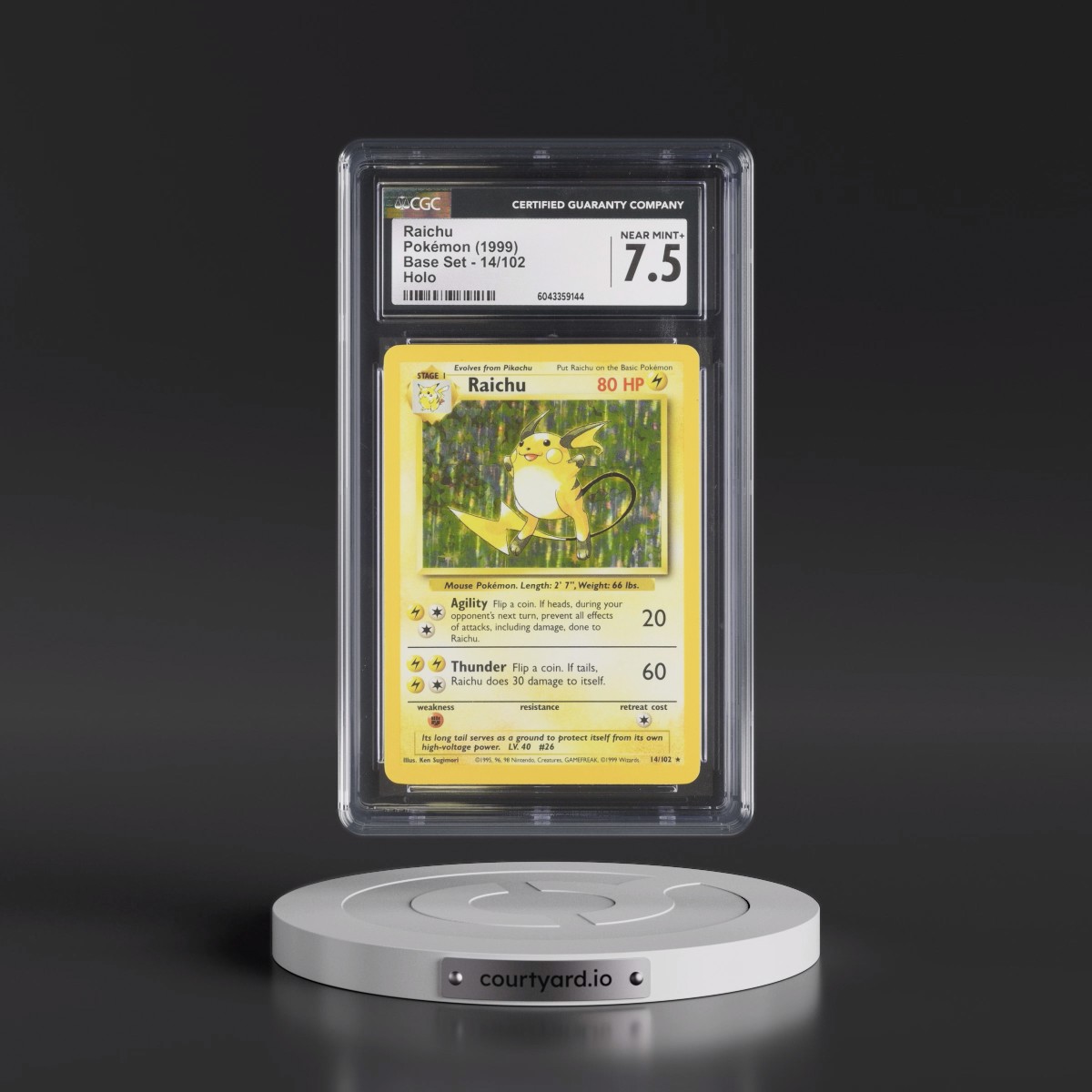 1999 Base Set #14/102 Raichu - Holo (CGC 7.5 NM+)