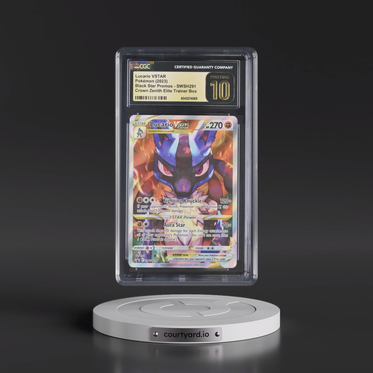 2017 Black Star Promos - Sword & Shield #SWSH291 Lucario VSTAR - Crown Zenith Elite Trainer Box (Holo) (CGC 10 PRISTINE)