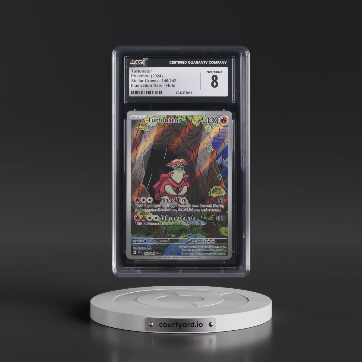 2024 Stellar Crown - SCR EN #146/142 Turtonator - Illustration Rare Holo (CGC 8 NM-MT)