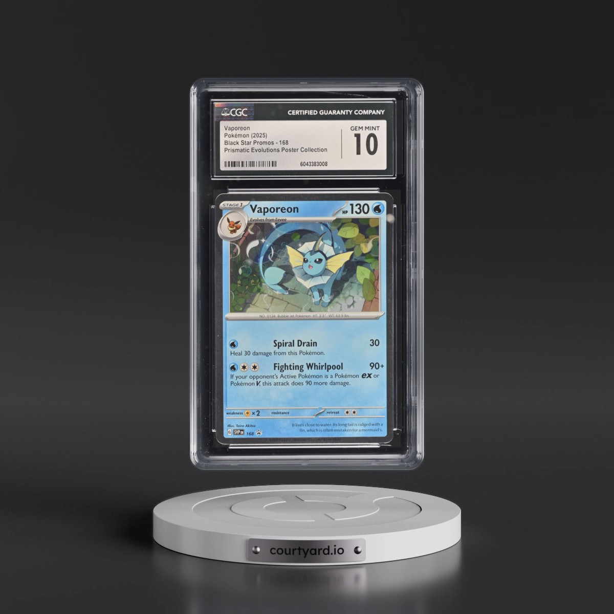 2023 Black Star Promos - Scarlet & Violet SVP EN #168 Vaporeon - Prismatic Evolutions Poster Collection (Cosmos Holo) (CGC 10 GEM MINT)