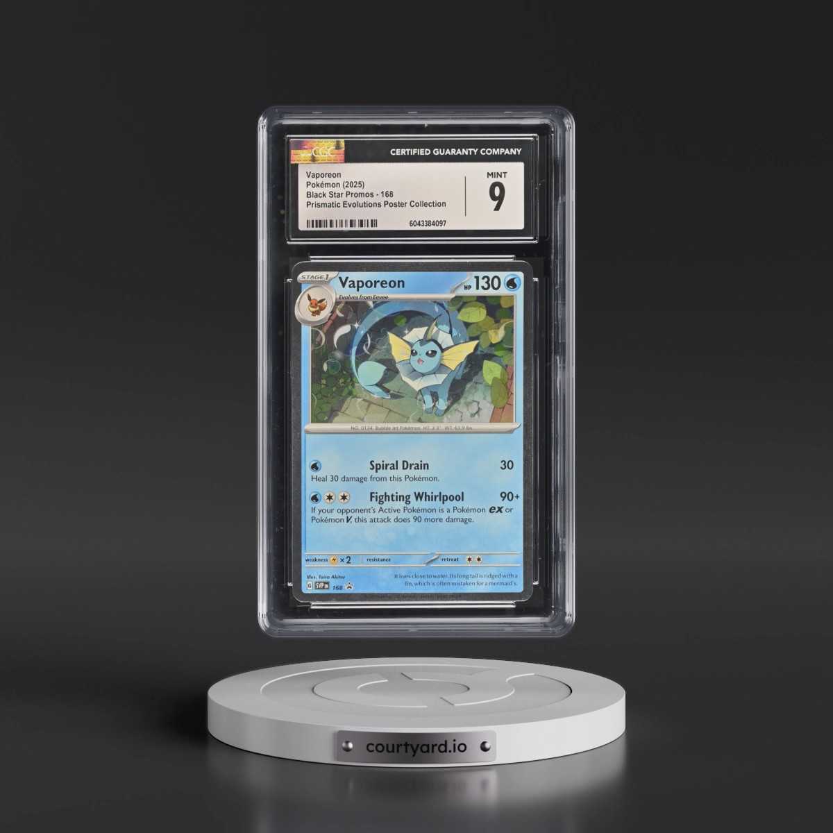 2023 Black Star Promos - Scarlet & Violet SVP EN #168 Vaporeon - Prismatic Evolutions Poster Collection (Cosmos Holo) (CGC 9 MINT)