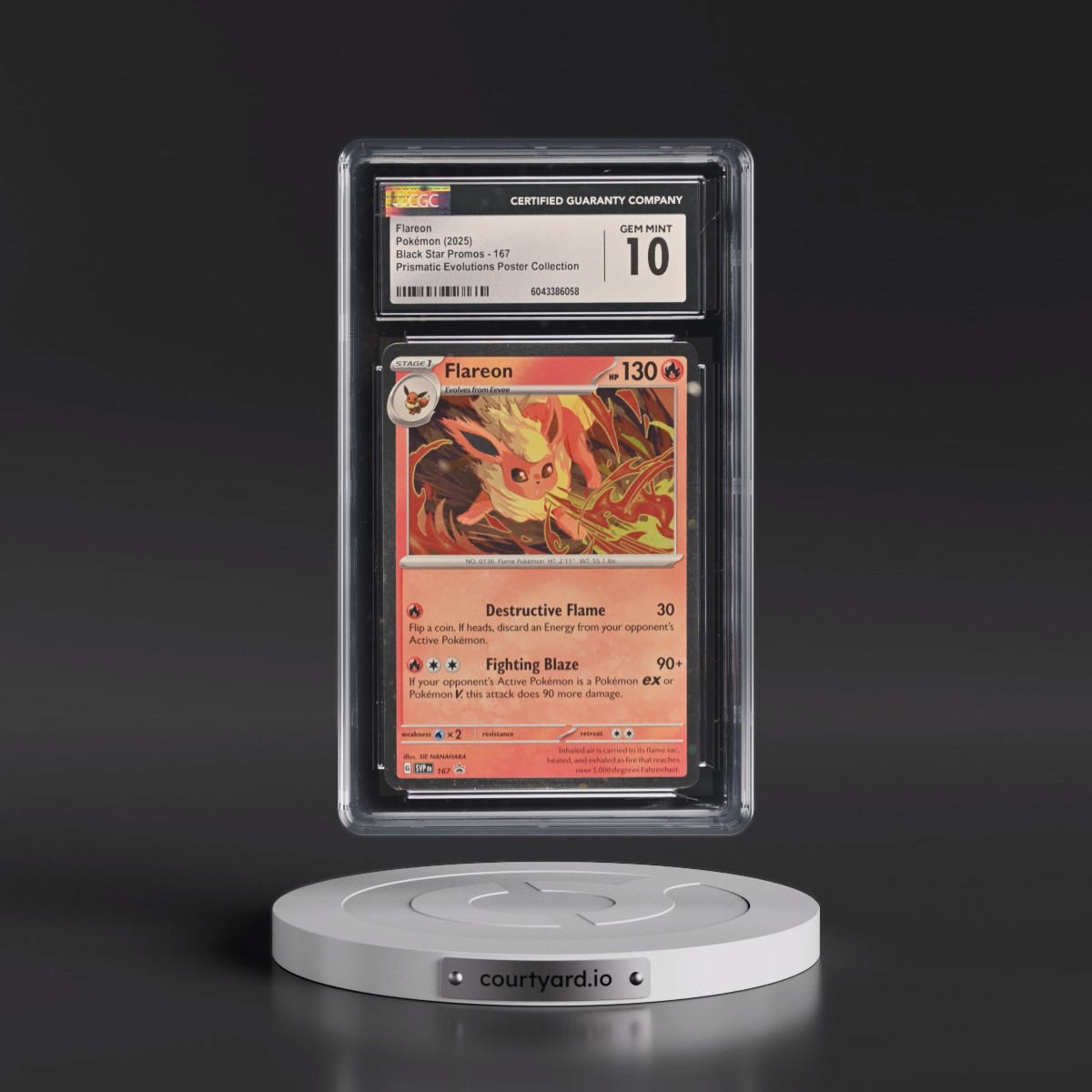 2023 Black Star Promos - Scarlet & Violet SVP EN #167 Flareon - Prismatic Evolutions Poster Collection (Cosmos Holo) (CGC 10 GEM MINT)