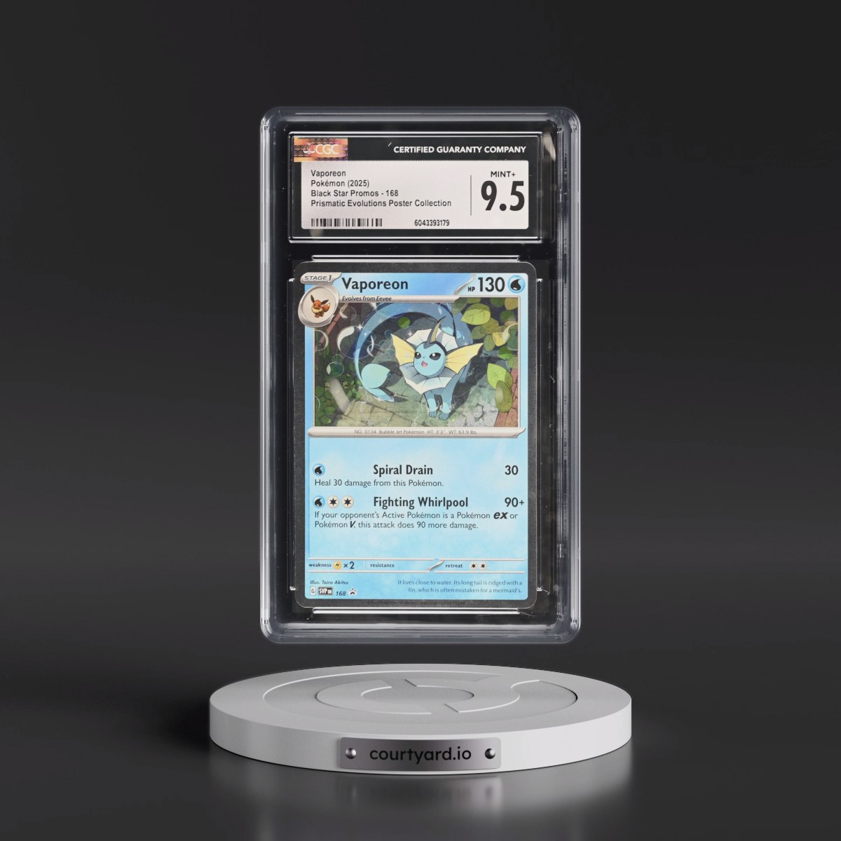 2023 Black Star Promos - Scarlet & Violet SVP EN #168 Vaporeon - Prismatic Evolutions Poster Collection (Cosmos Holo) (CGC 9.5 MINT+)